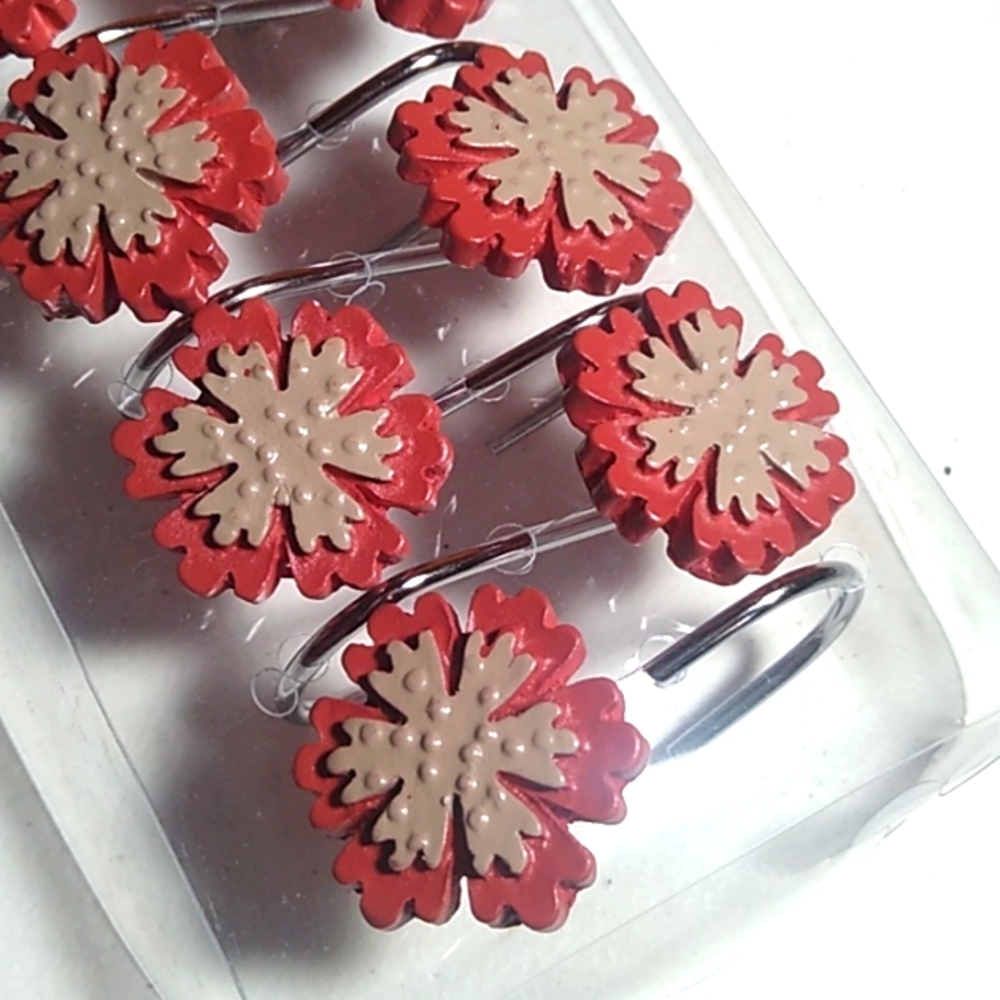 🖐🏽 Pack of 12 Flower shower curtain hooks - Picture 2 of 4